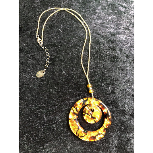 VENETIAURUM Glass Pendant Made In Italy Beaded Necklace 925 Sterling Clasp