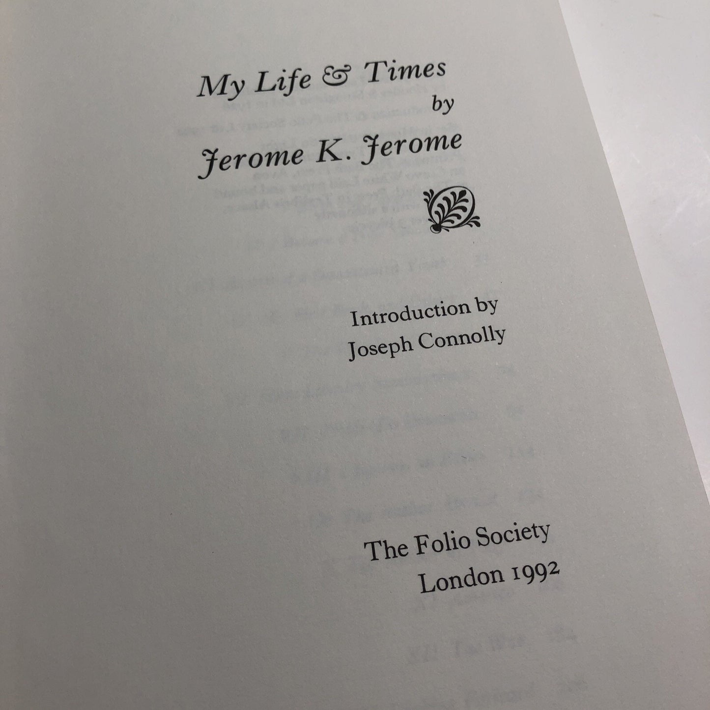 My Life And Times By Jerome K Jerome Folio Society Edition 1992