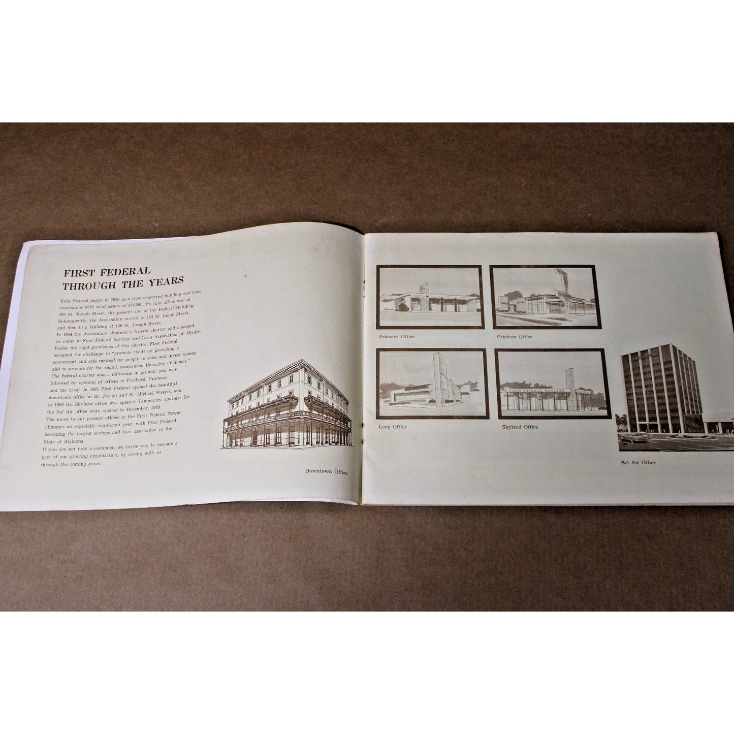 Mobile, Alabama Souvenir Album 1970, First Federal Tower "Through the Years"