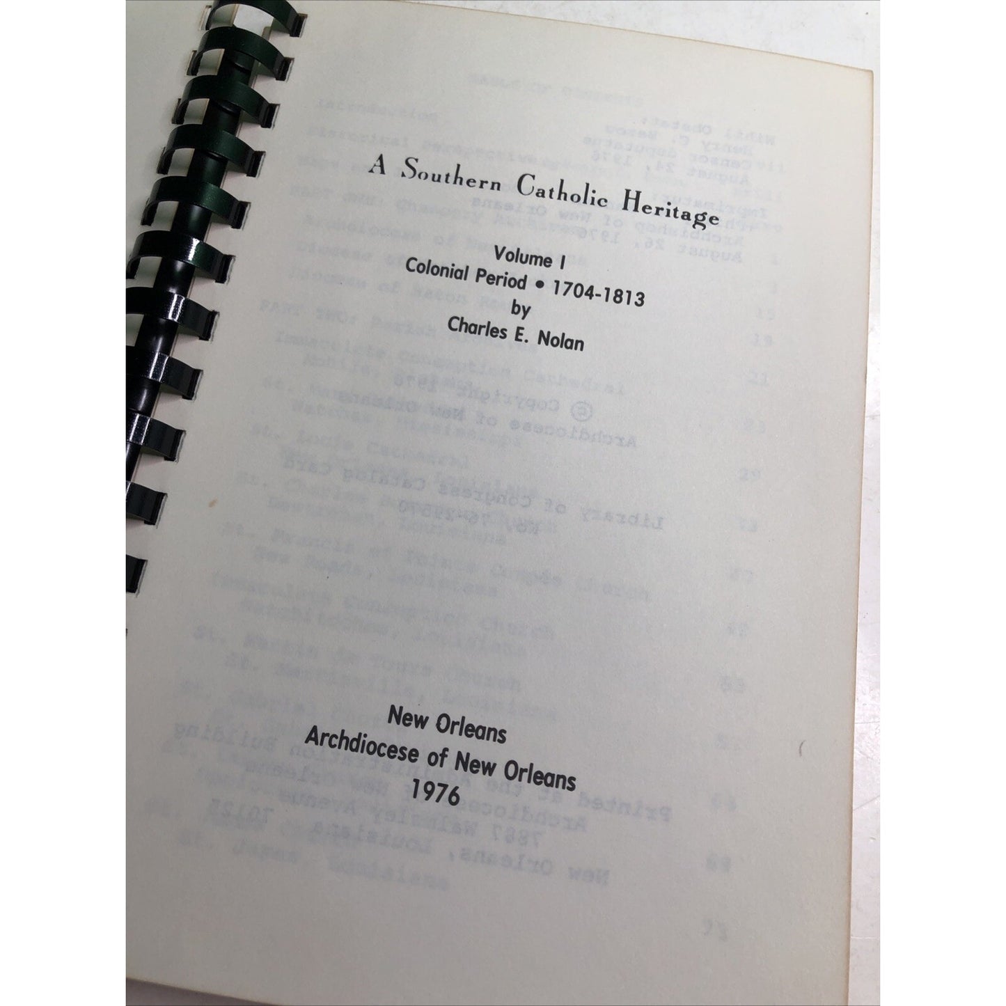 A Southern Catholic Heritage Volume 1 Charles Nolan Religious History Mobile AL