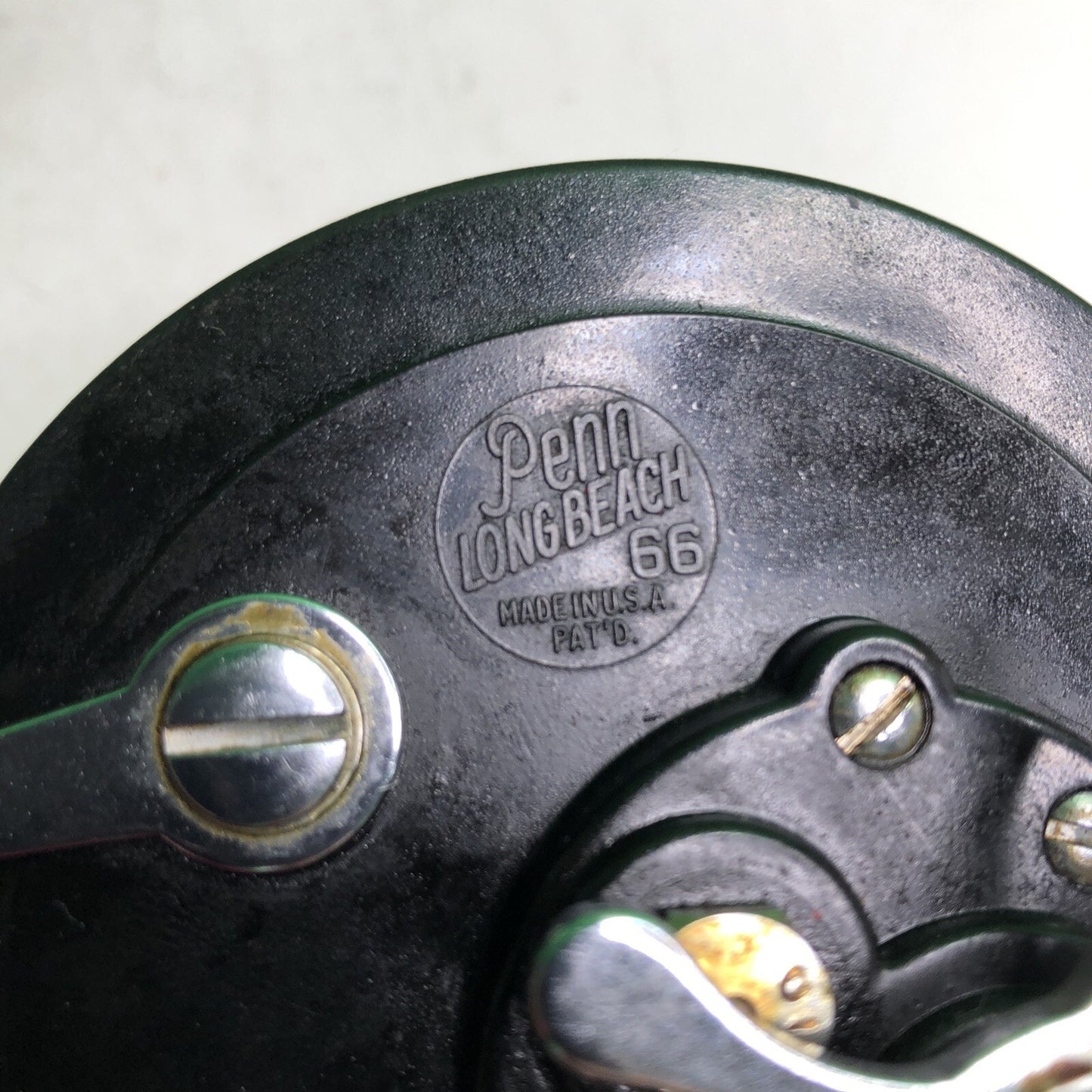 RARE Vintage Penn Long Beach 66 Fishing Reel Great Condition Marbled Green Knob