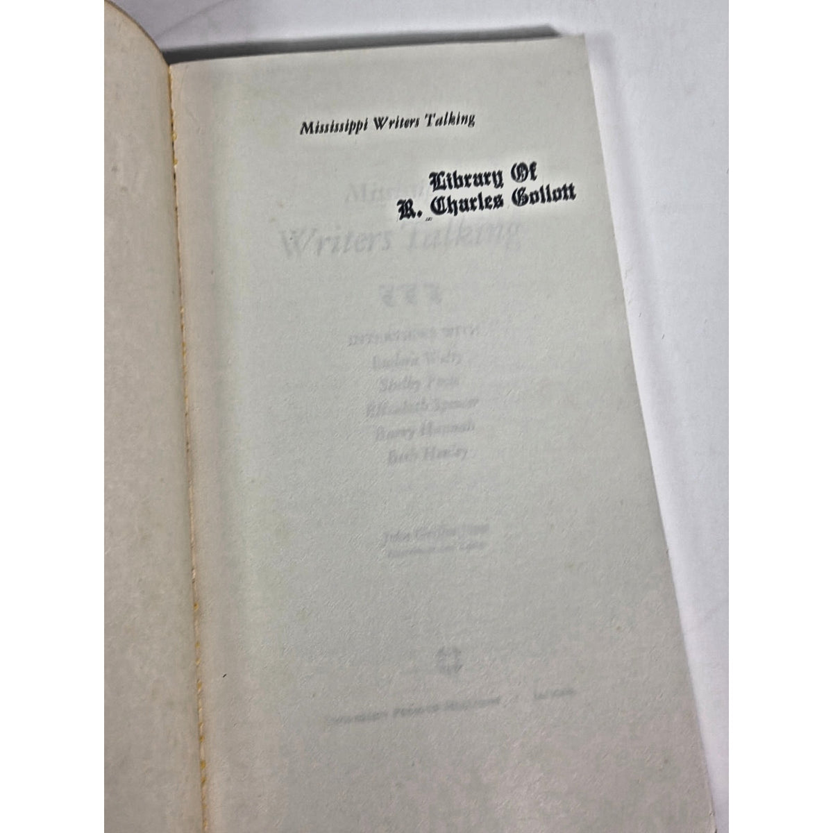 Vintage 1983 Mississippi Writers Talking Interviews Eudora Welty Shelby Foote