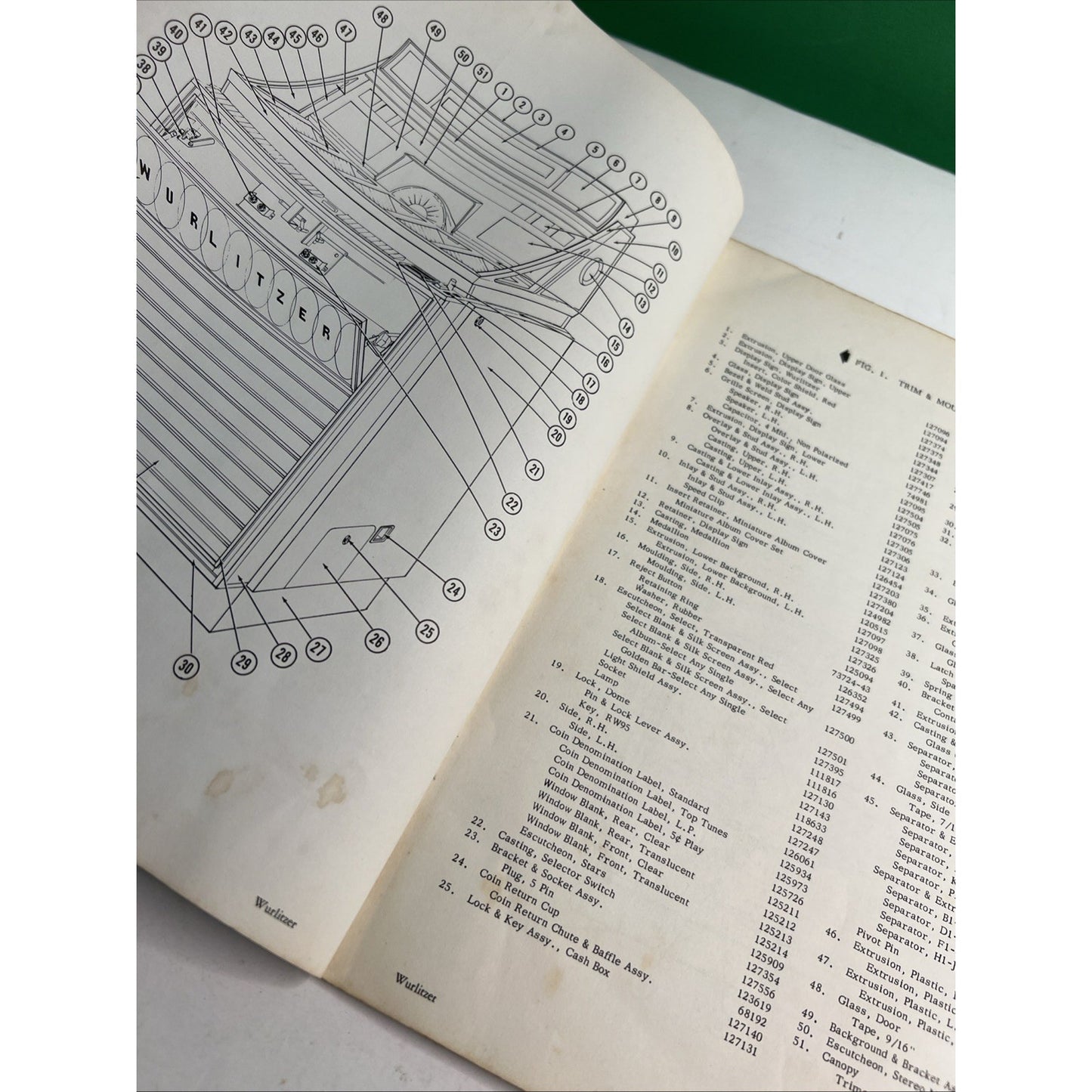 WURLITZER PHONOGRAPH Model 3000 Service Supplement Juke Box Schematics Wiring