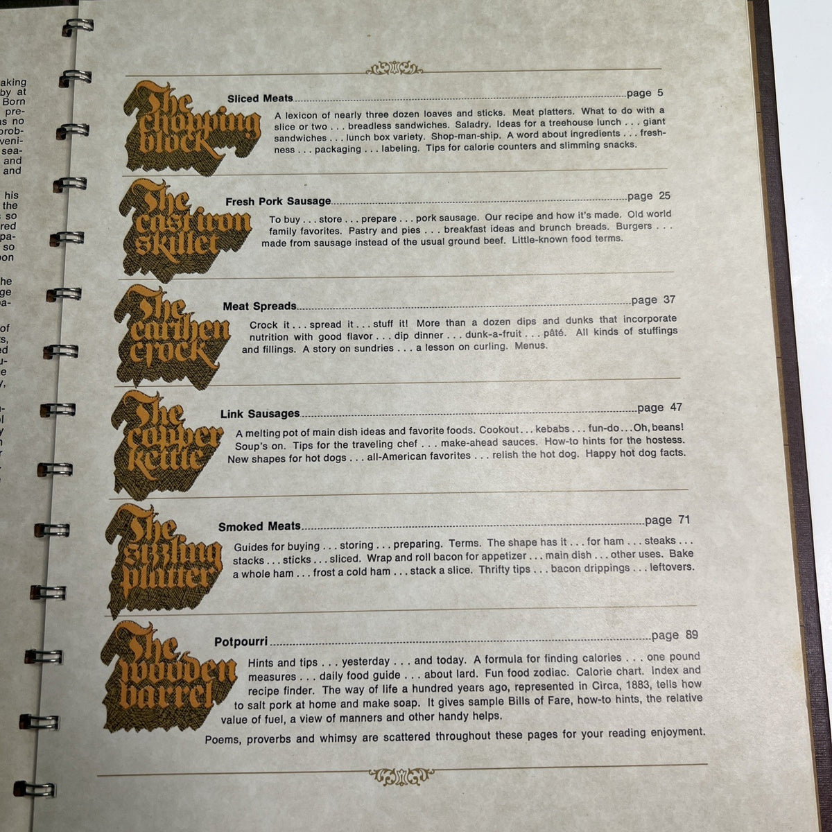 All About Sausage Oscar Mayer Cookbook Recipes 1973 Hardcover Spiral