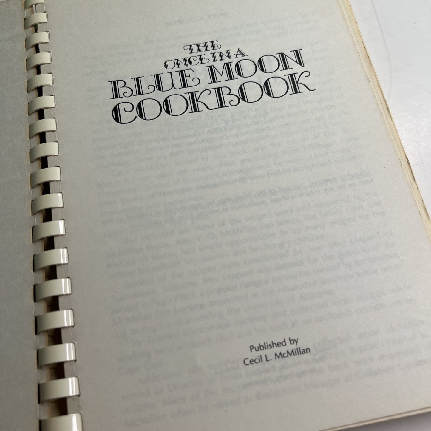 The Once in a Blue Moon Cookbook 1979 5th Printing 1982 Montgomery Alabama Inn