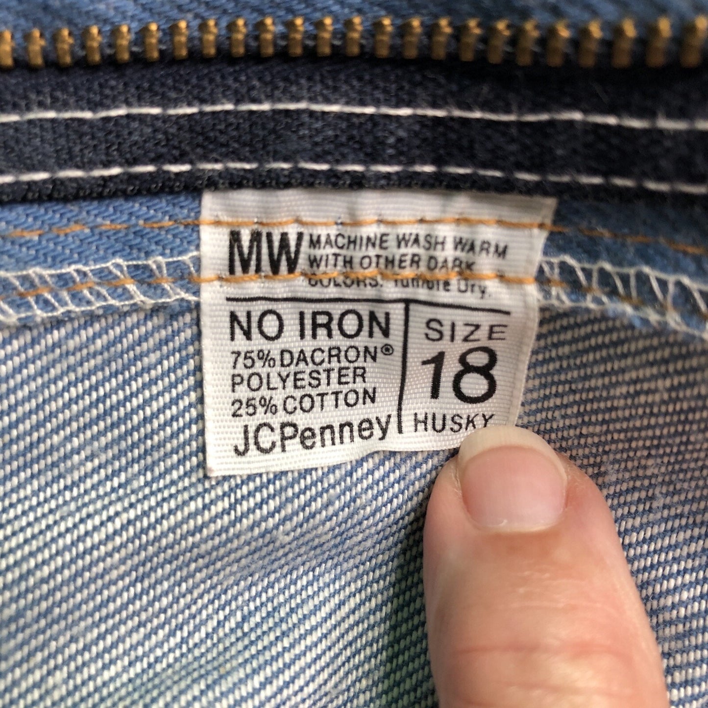 Vintage JC Penney Denim Jeans Size 18 Husky Boot Cut 32x36 Pants 26 Inch Inseam