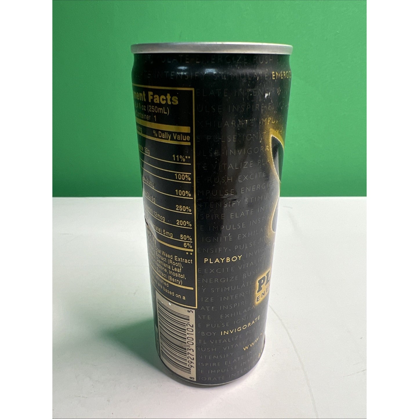 PLAYBOY Regular Energy Drink 1 Single Empty Can 8.4fl oz - RARE Collectible