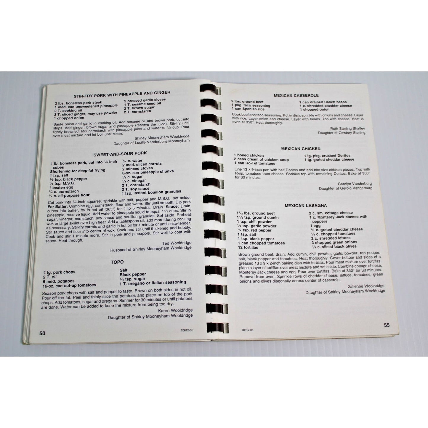 Vintage 2006 Thomas E Sterling Family Cookbook Oklahoma OK Genealogy Spiralbound