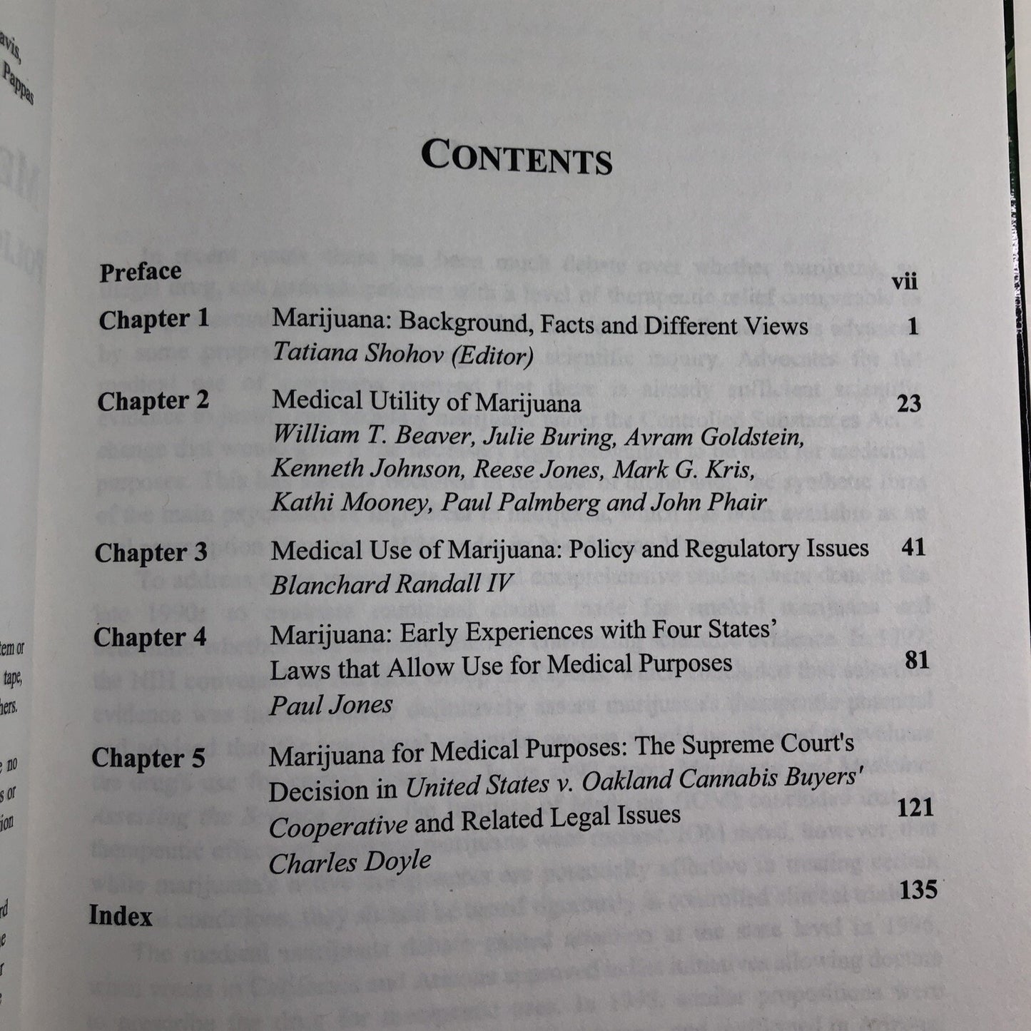 Medical Use of Marijuana Policy Regulatory Legal Issues by Tatiana Shohov 2003