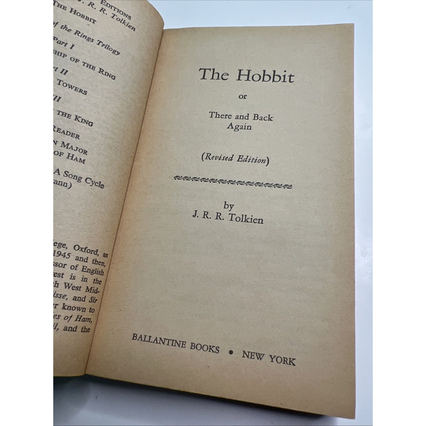 The Hobbit by J.R.R. Tolkien 1978 Ballantine Fantasy Vintage PB 71st Printing