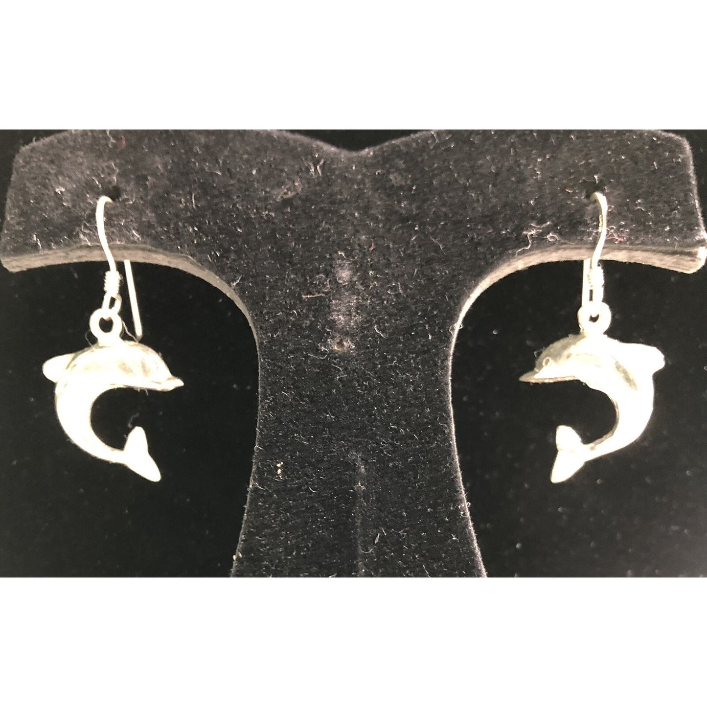 Sterling Silver 24” Snake Chain Large Dolphin Pendant & Hook Earrings Set