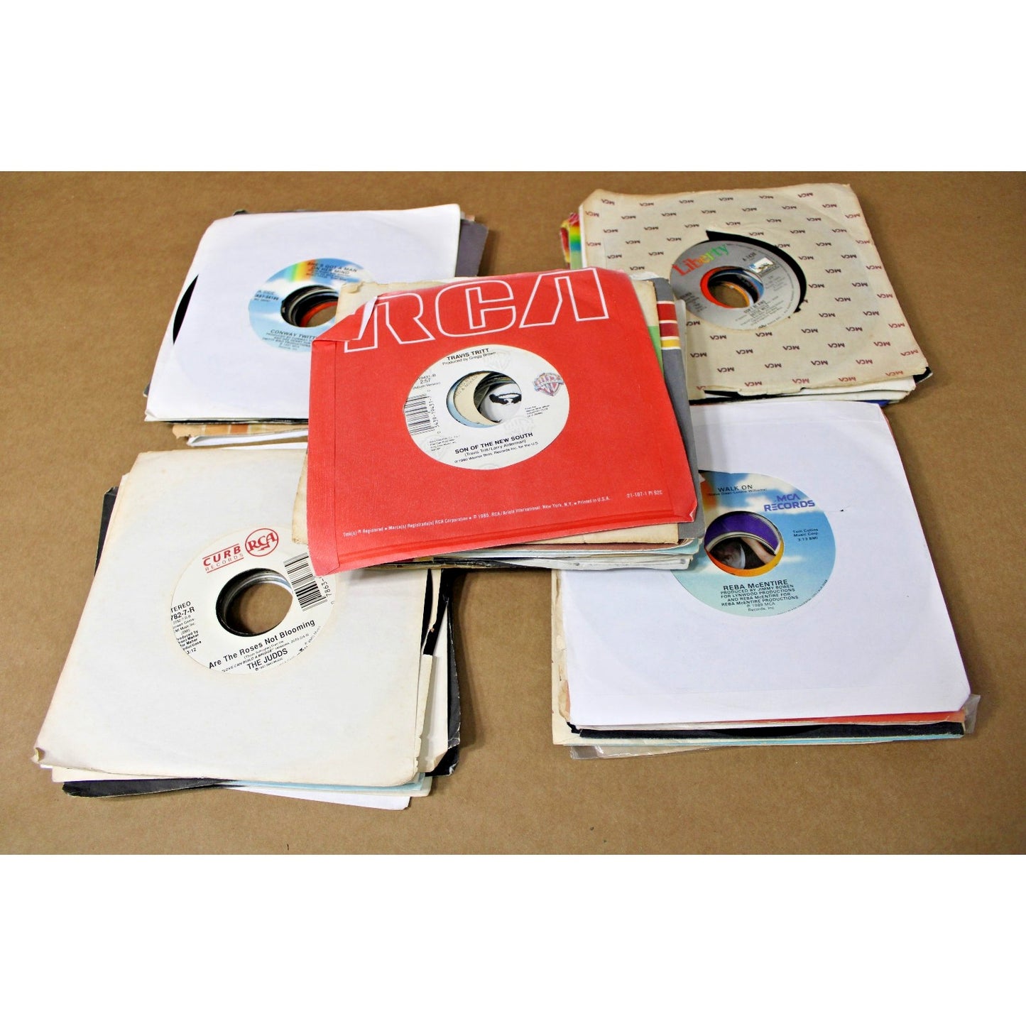 58 VTG Country 45s Record Lot of 58, Willie Nelson, Patsy Cline, George Jones