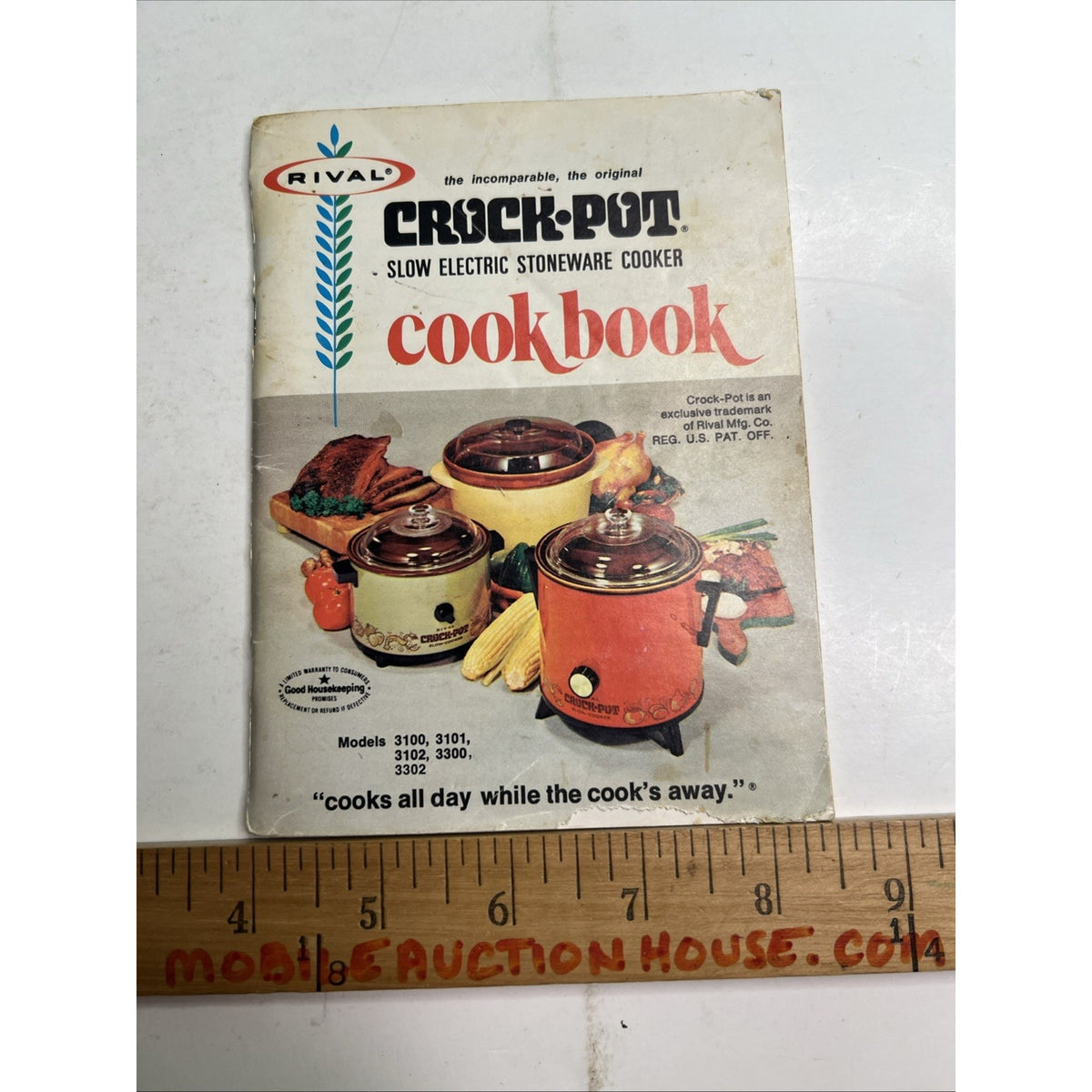 Vintage Rival Crock-Pot Slow Electric Stoneware Cooker Cookbook Book 1970’s Ad