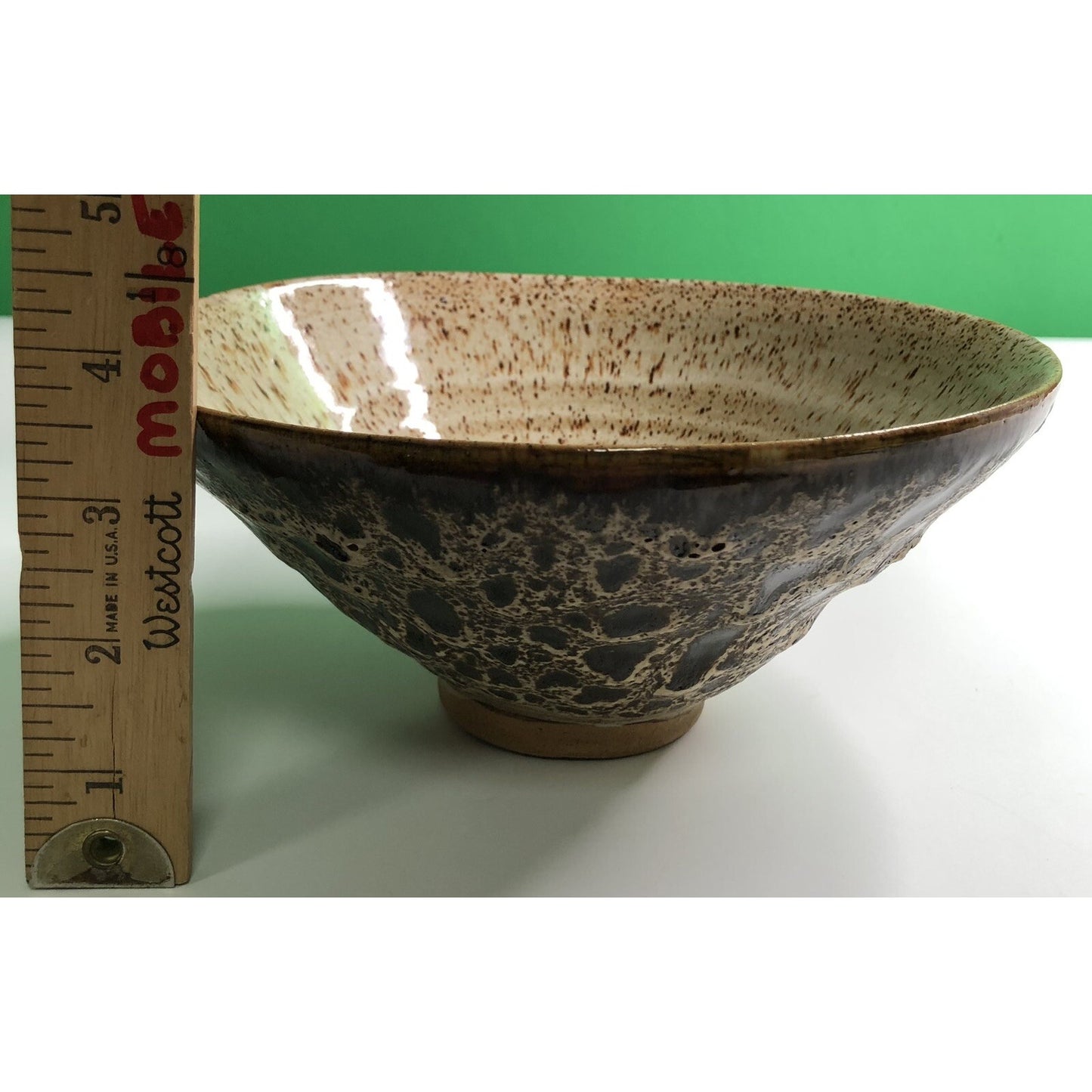 Vintage Studio Art Pottery BOWL Signed NOBLE Drip Glaze