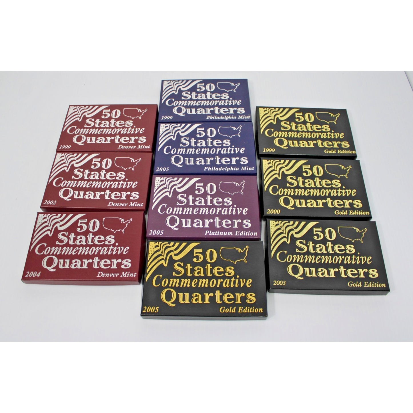 50 States Commemorative Quarters 1999-2005 Gold, Platinum, Denver, Philadephia