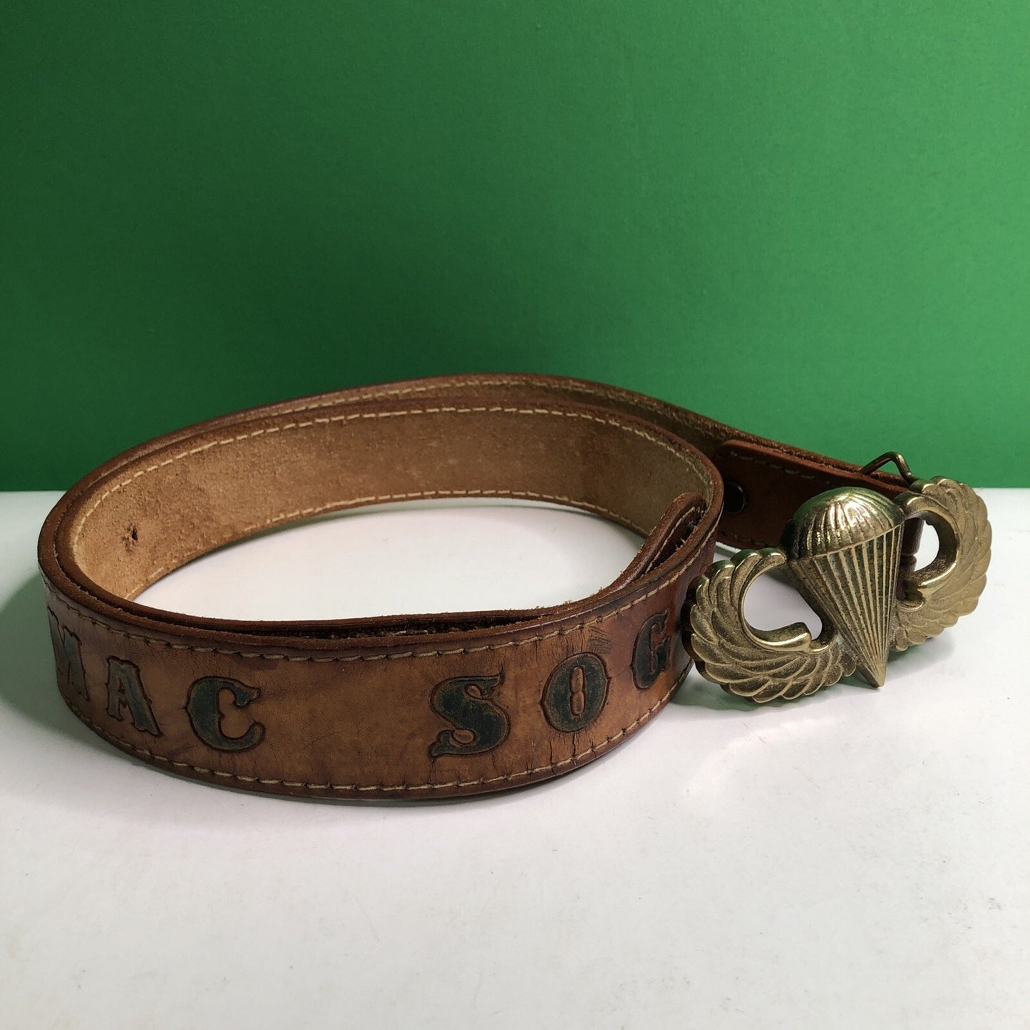Vintage Original Brass Military Parachute Master Belt 38” Buckle Special Forces