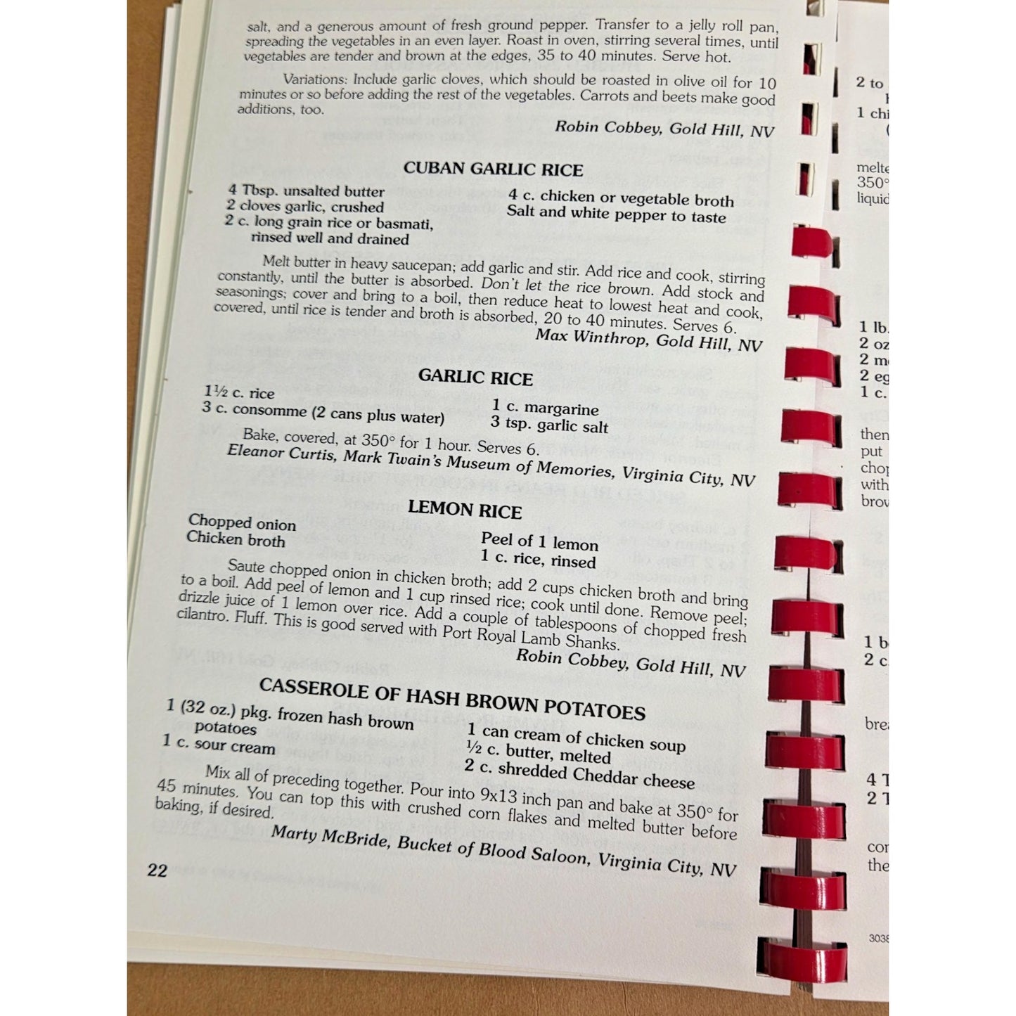 Cooking on the Comstock Vintage 1999 Virginia City NV Community Cookbook