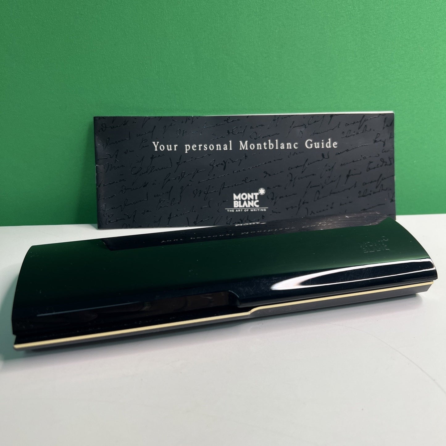MONT BLANC Black Pen Pencil Case w/ Montblanc Guide *EMPTY* Made In Holland