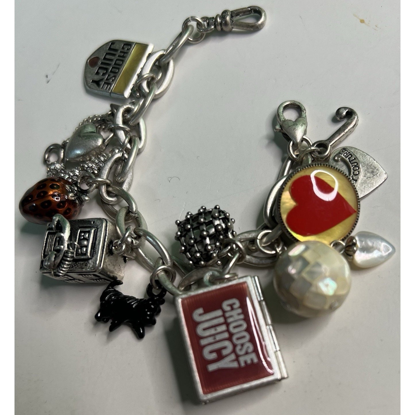 Vintage Juicy Couture Charm Bracelet With Charms & Original Box 7”