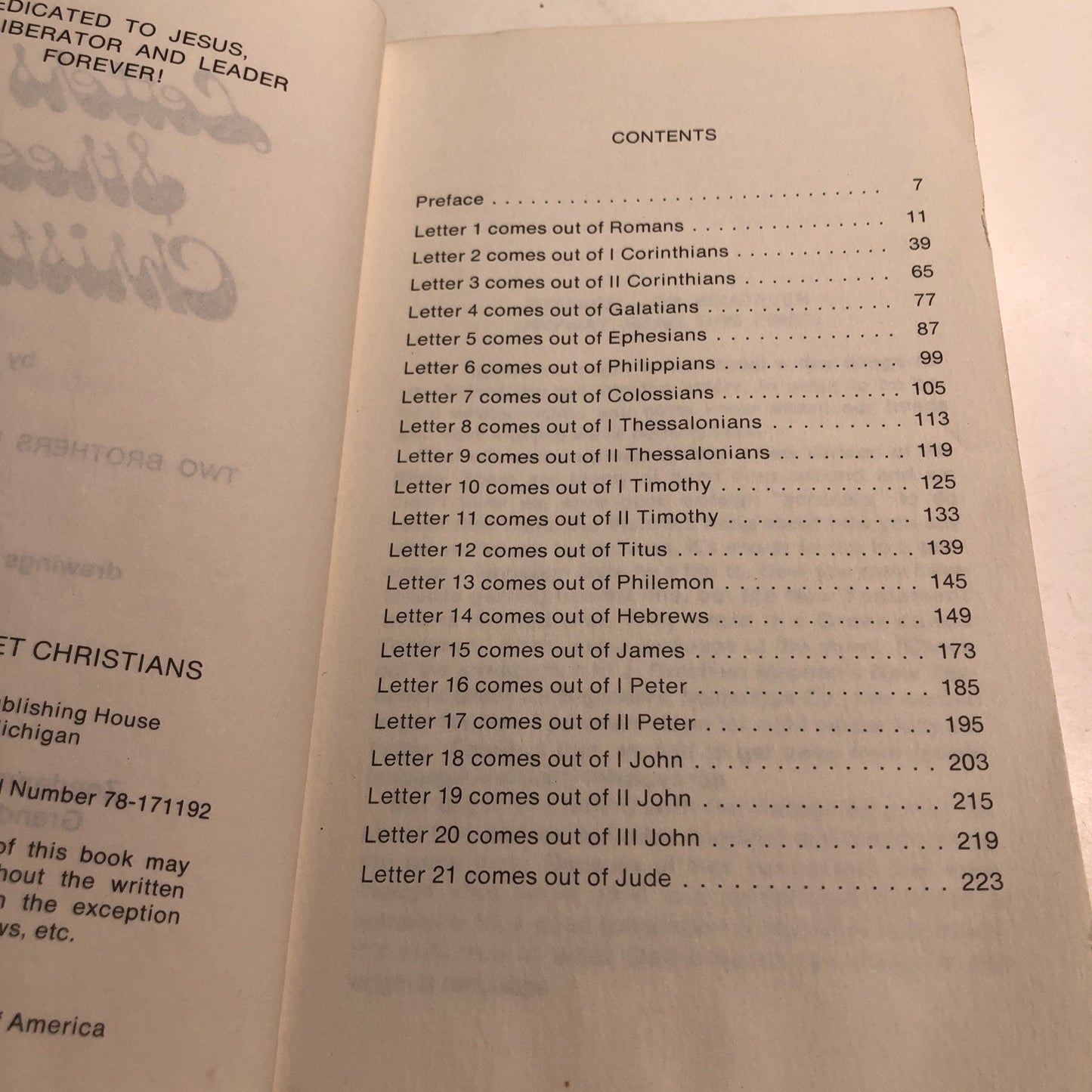Letters to Street Christians by Two Brothers from Berkeley 1971 PB Hippie Bible