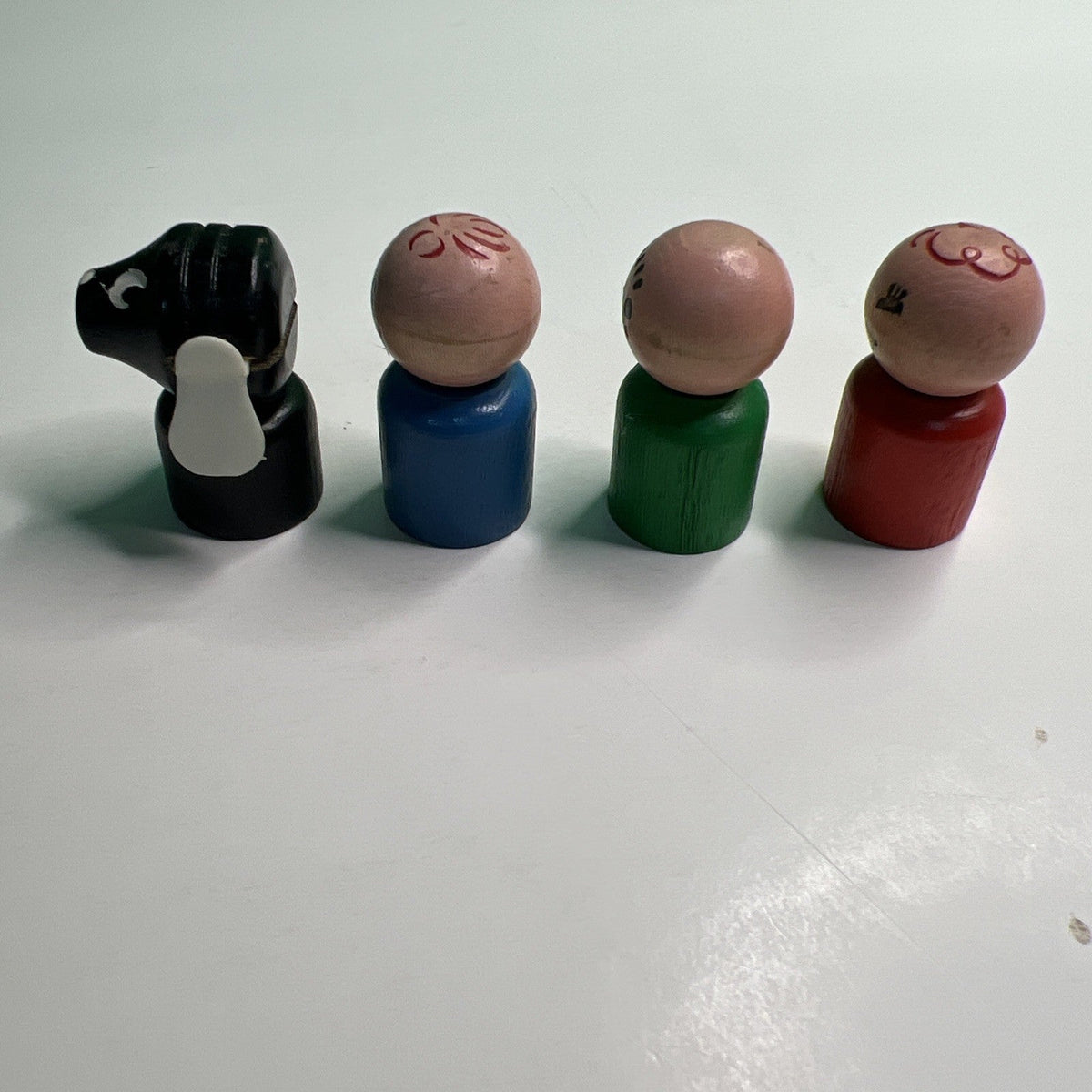 Vintage Fisher Price 1966 Wooden Little People Dog Lot 4 For Ferris Wheel # 969