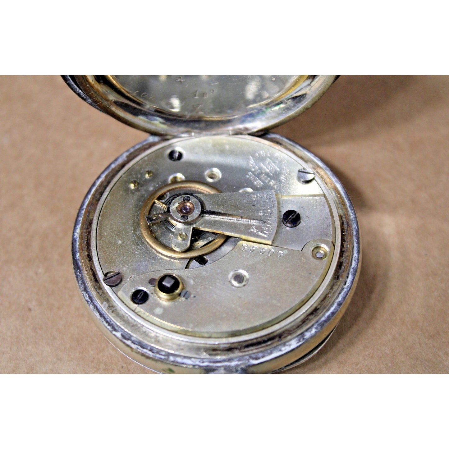 Antique Paragon Pocket Watch, Silver Plated, Key-wind (Missing Key)