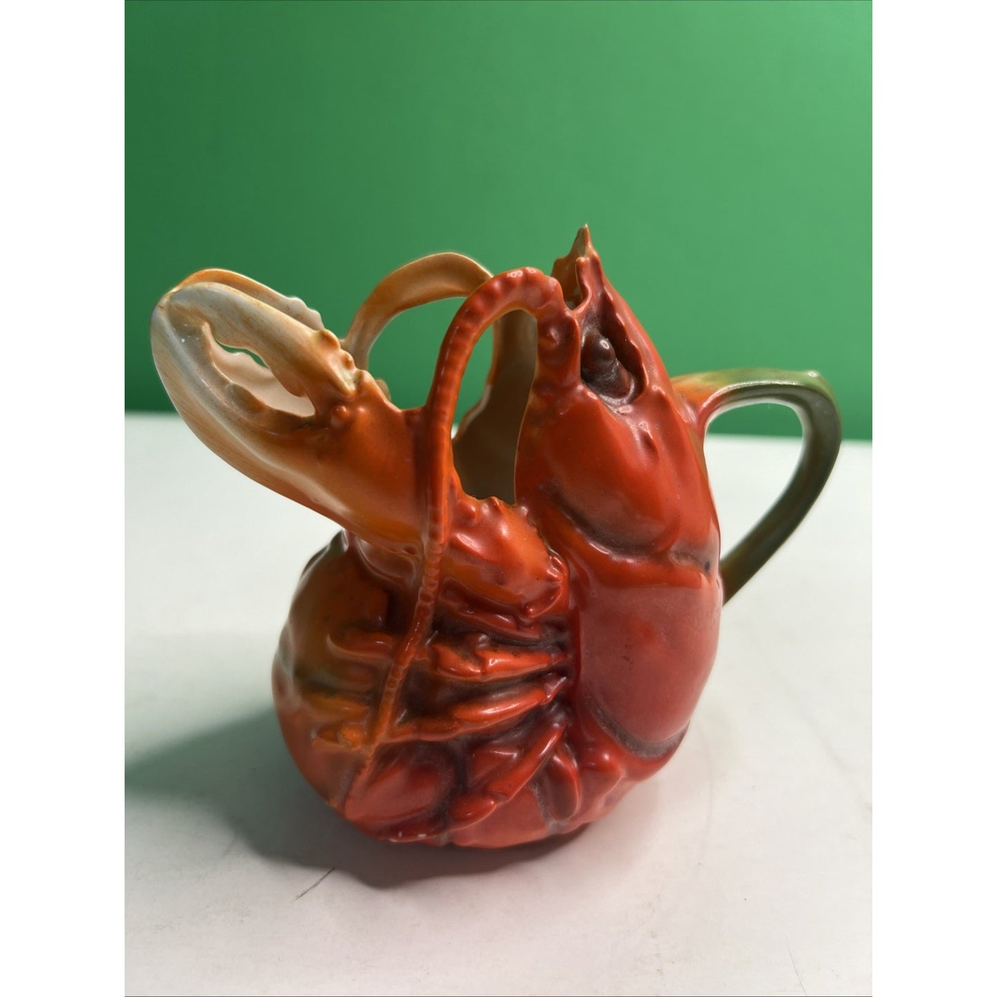 Antique Royal Bayreuth Lobster Butter Pitcher Creamer Porcelain Bavaria 4" Tall