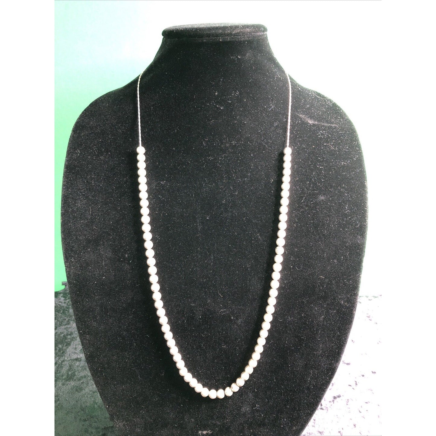 30” Sterling Silver Rope Chain & Beads Necklace 22grams