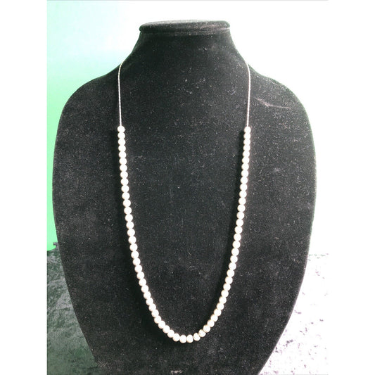 30” Sterling Silver Rope Chain & Beads Necklace 22grams