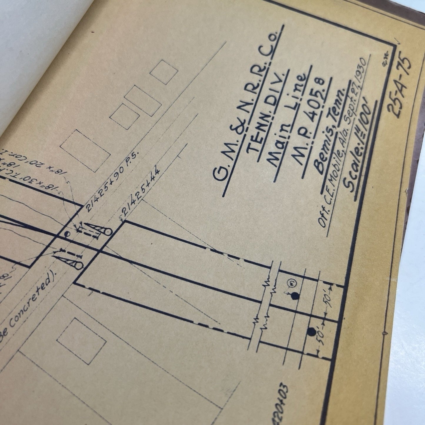 1953 Area Drafting Room Standards For Agricultural Land Railroad Maps Mobile AL