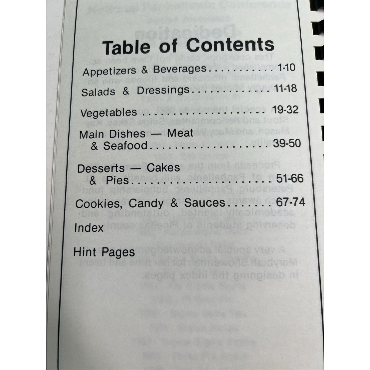 1989 Cookbook From The Kitchen Of Panhellenic Recipes Fraternity Sorority