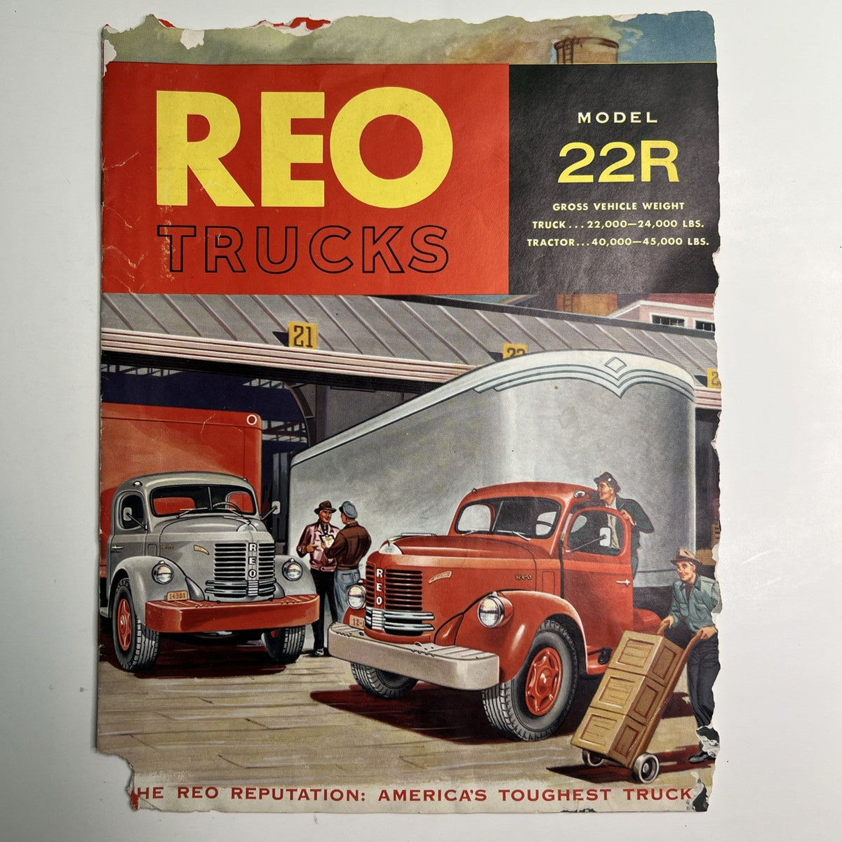 Lot 2 REO Trucks 22R Ad & 1956 News Magazine Tandems Vehicle Illustrated