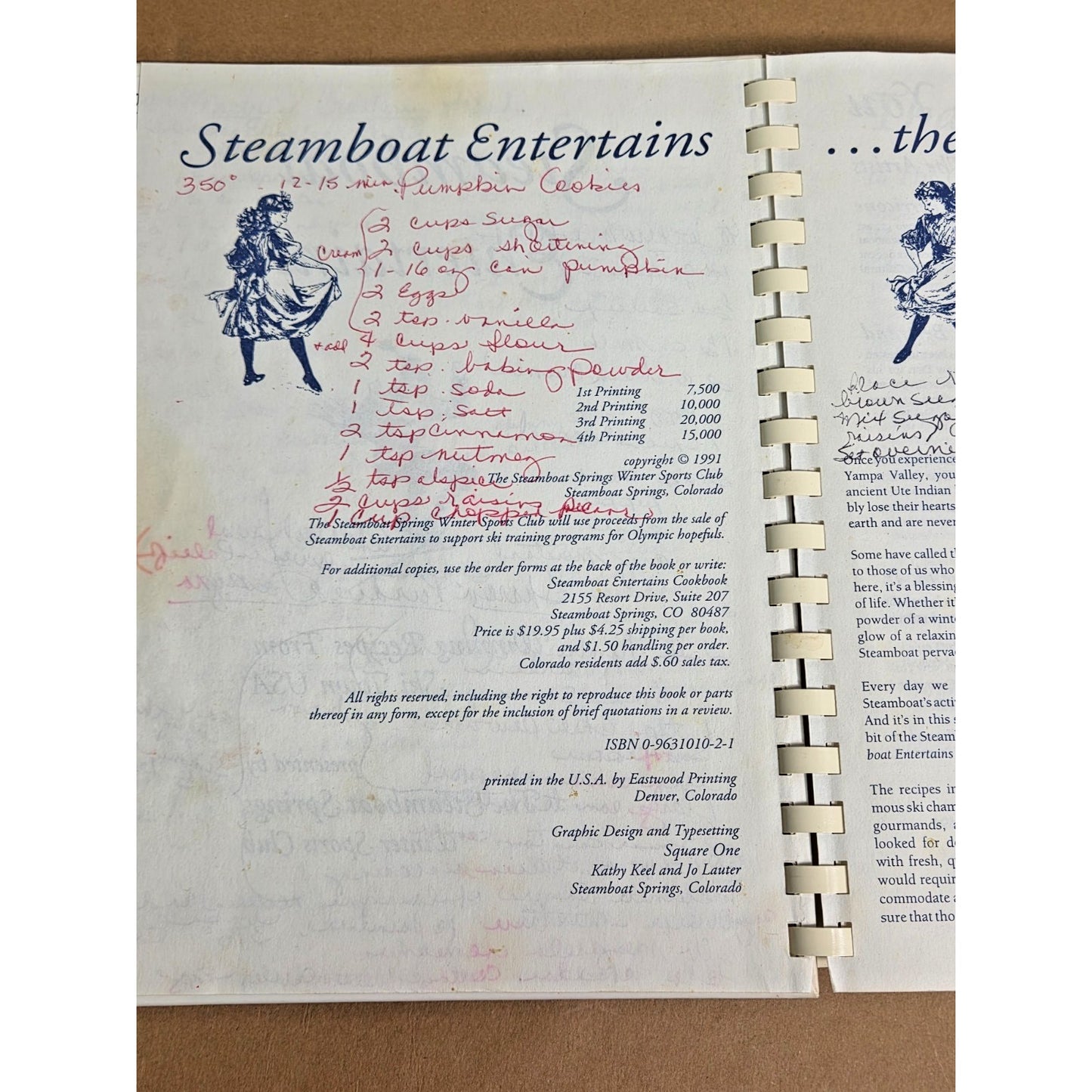 Vintage 1991 Steamboat Entertains Cookbook Rocky Mountains CO Winning Recipes