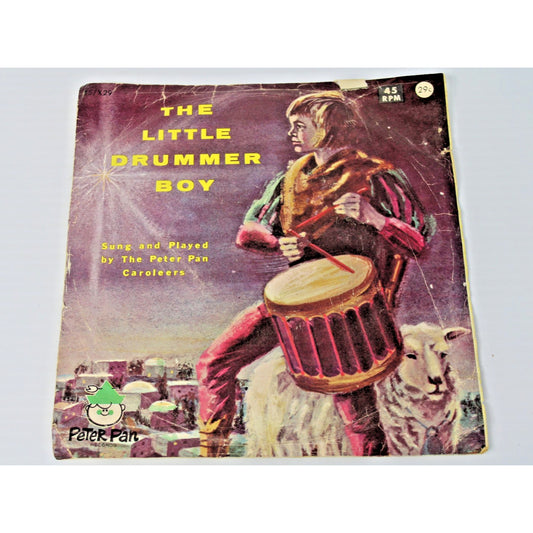 Vintage The Little Drummer Boy 7" 45 RPM, 1966 Peter Pan Records, Picture Sleeve