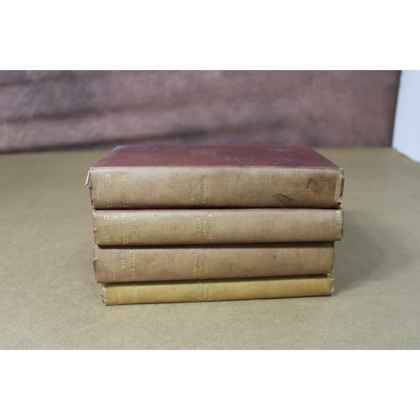 Antique Robert Louis Stevenson Books 4 Volume Set, Scribner's 1899- Clean Pages!