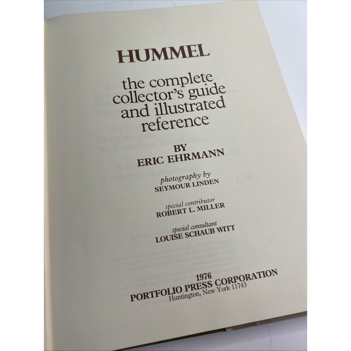 Hummel Complete Collector’s Guide 1976 1st Ed 2nd Printing HC DJ Ehrmann 12x9