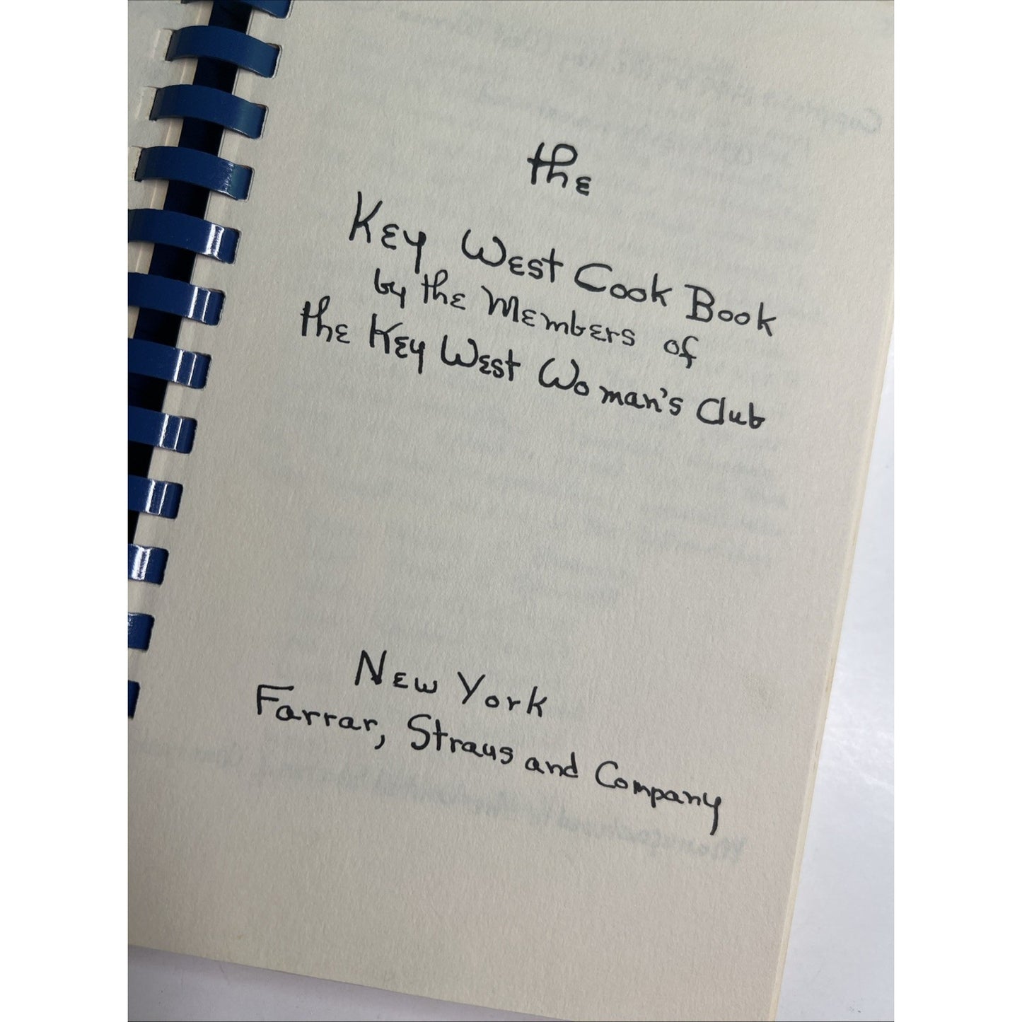 Vintage Key West Cookbook by The Key West Woman's Club 1949 Florida Recipes