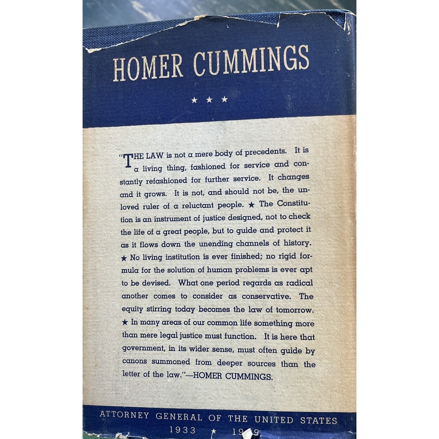 Selected Papers Of Homer Cummings Attorney General Of The US 1933-39 By Swisher