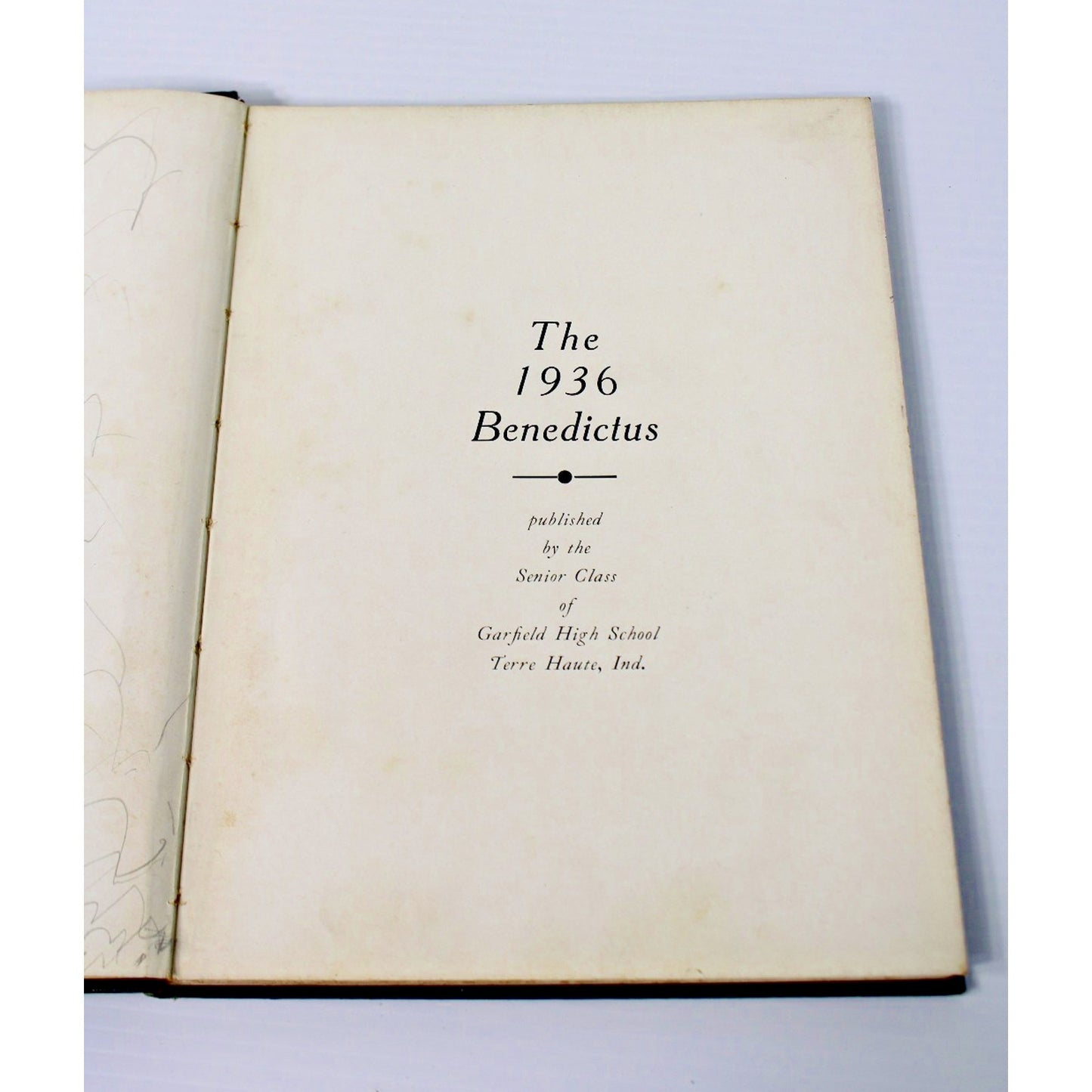 Vintage 1936 Garfield High School Benedictus Yearbook, Terre Haute, Indiana