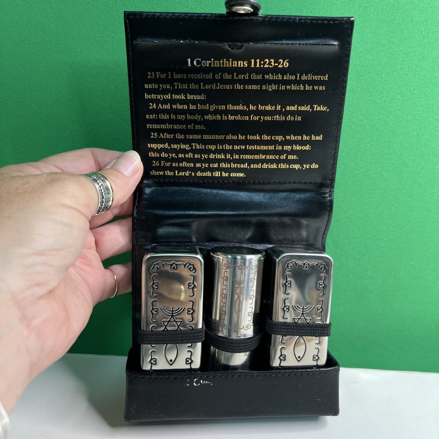 Messianic Judaism Jewish Portable COMMUNION SET WITH CASE Hebraic Roots Kit
