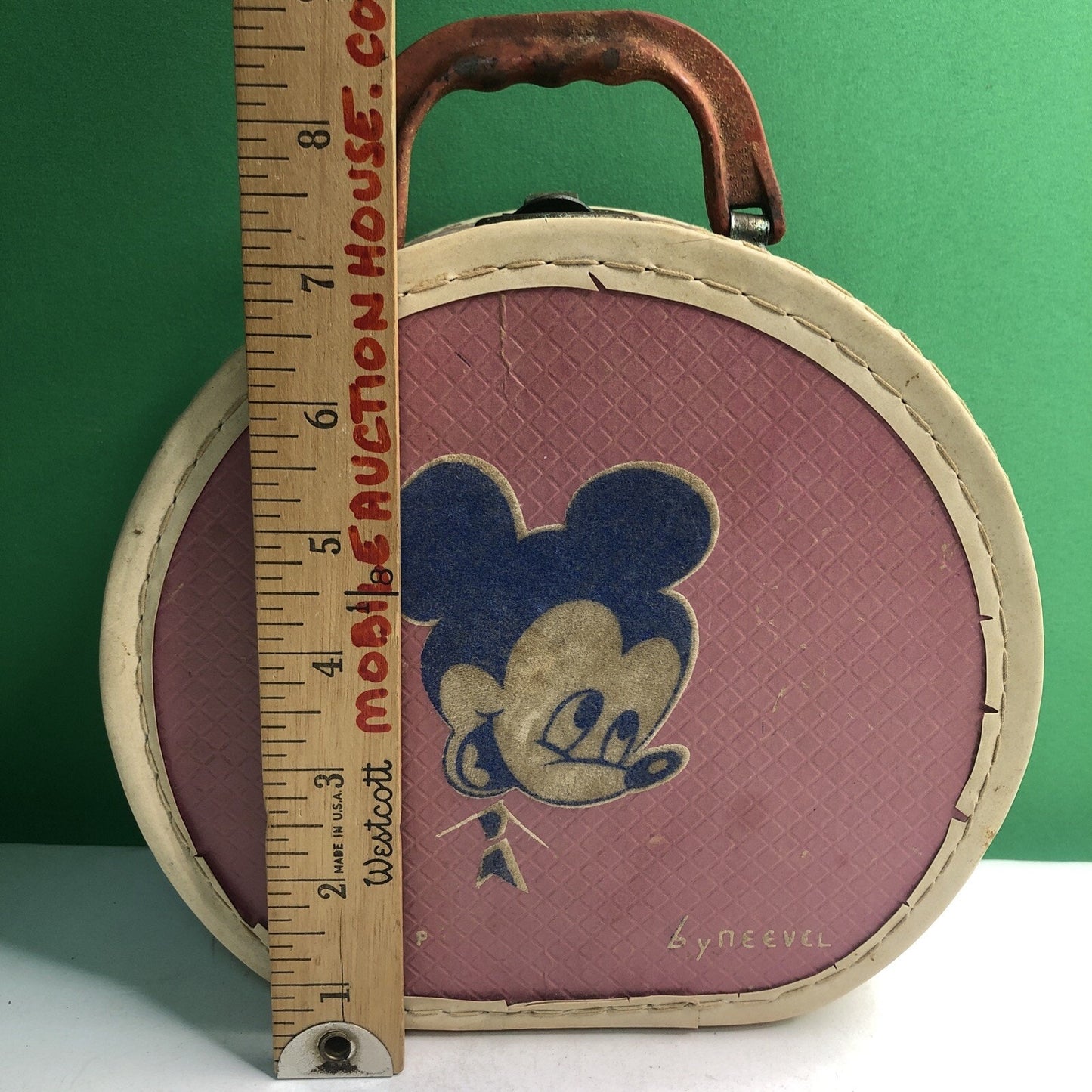 1950s Vintage Walt Disney Productions Mickey Mouse Mini Case By Neevel Pink Blue