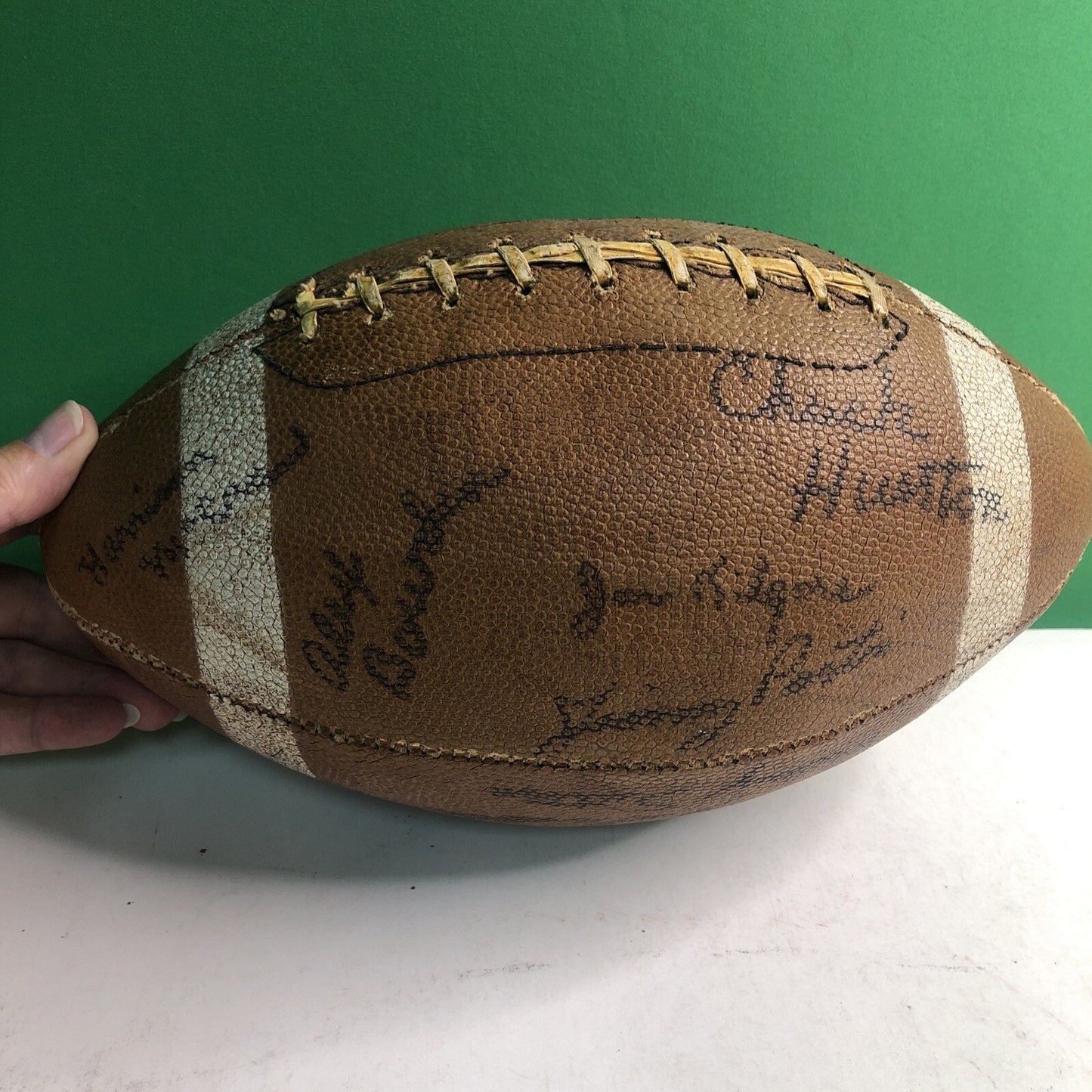 1960 Era Signed Football Auburn Alabama University AL NFL Drafts Super Bowl