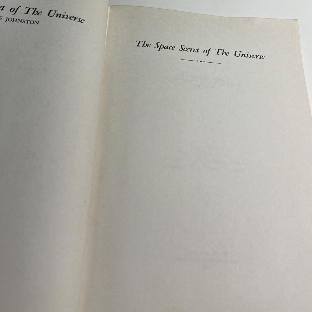 1969 HC DJ The Space Secret of the Universe by Lucile Johnston SIGNED