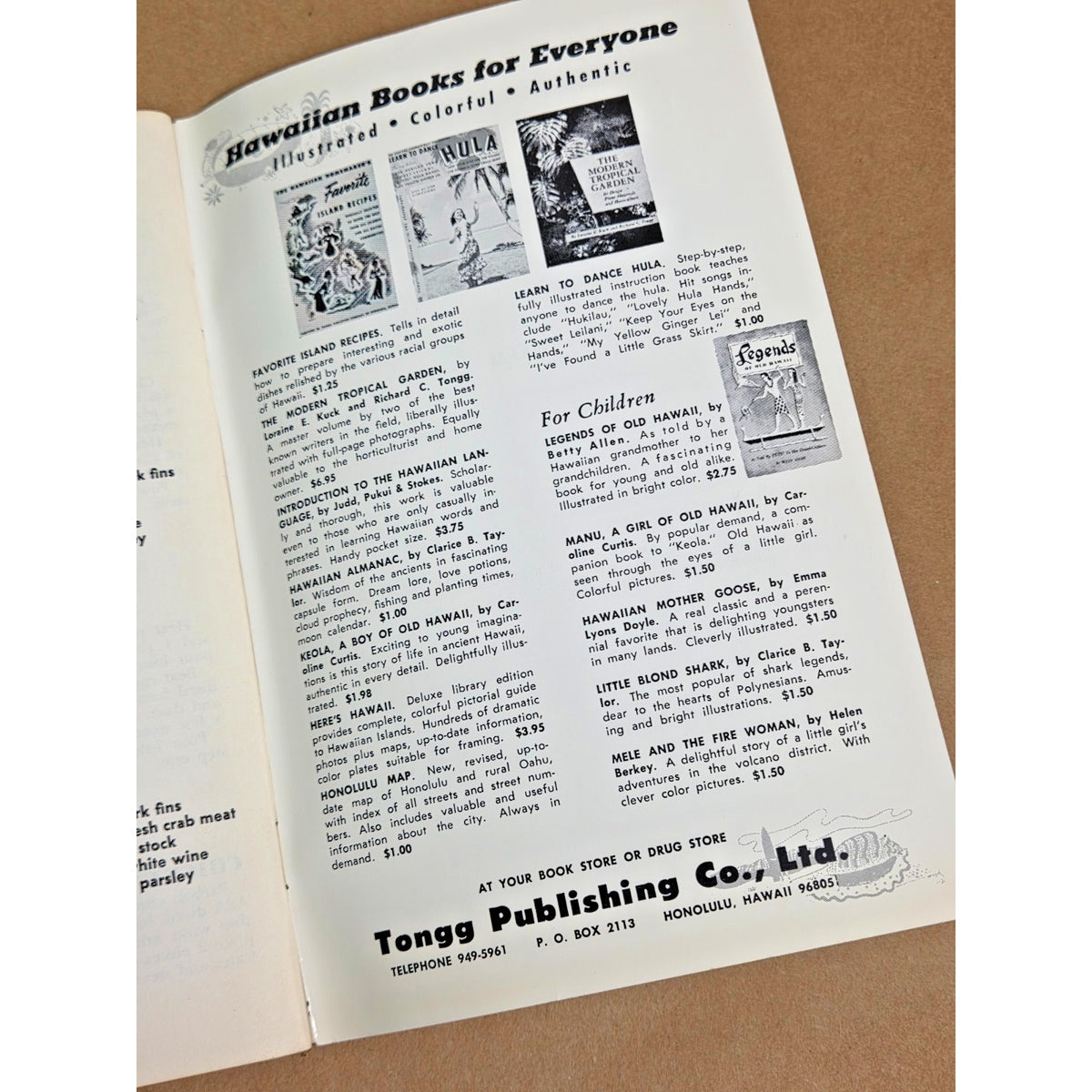 Vintage 1971 Japanese & Chinese Recipes Cookbook - Tongg Publishing Hawaiiana