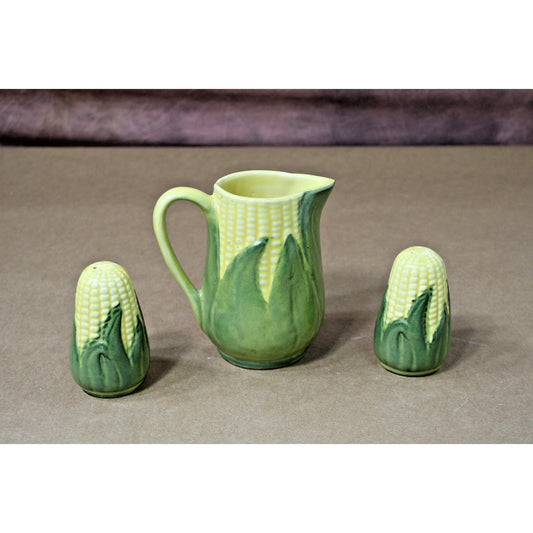 Vintage Shawnee Pottery Corn King Creamer, Salt and Pepper Funky Retro Nostalgic