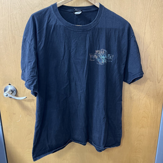 Vtg. Harley Davidson Motorcycles Tshirt XL Black Mobile Bay Alabama Battleship