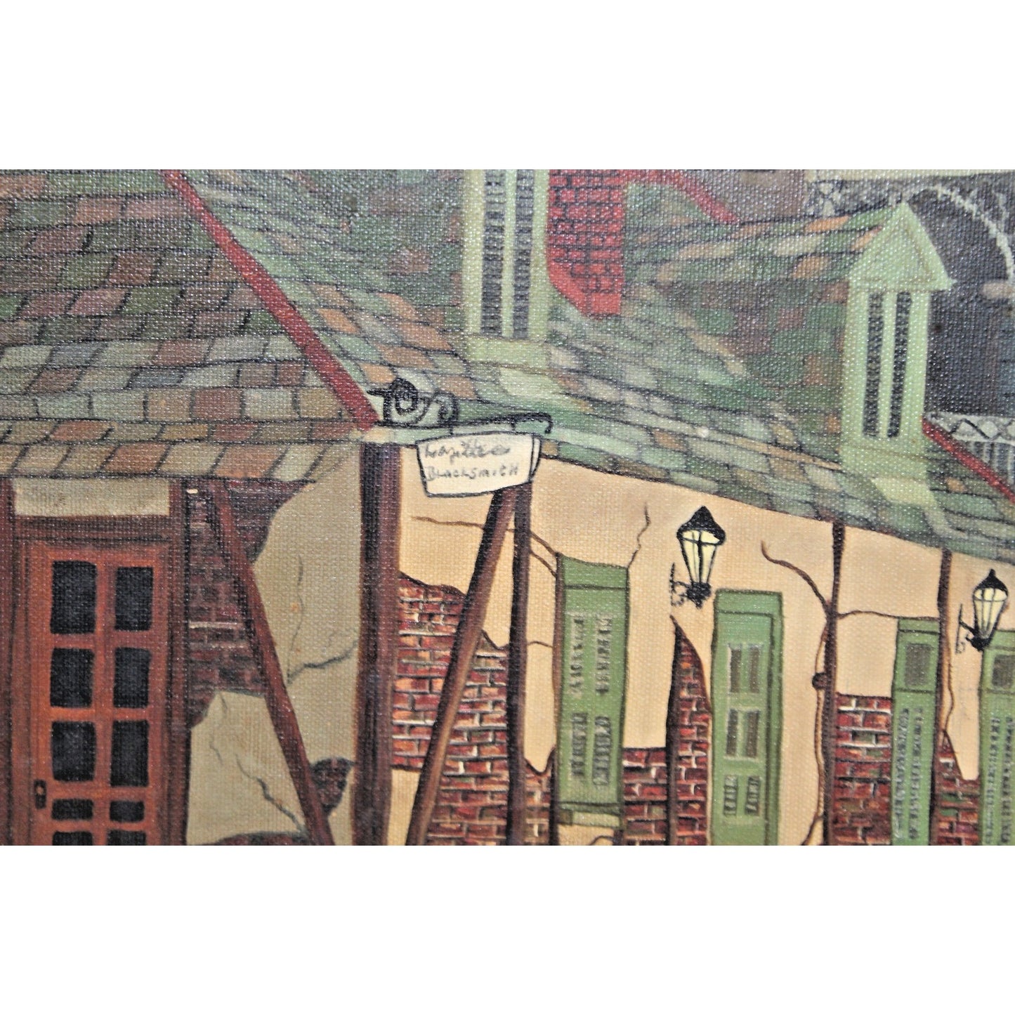 Lafitte's Blacksmith Shop- Original Signed Painting, Blaylock, 26" x 22" Framed