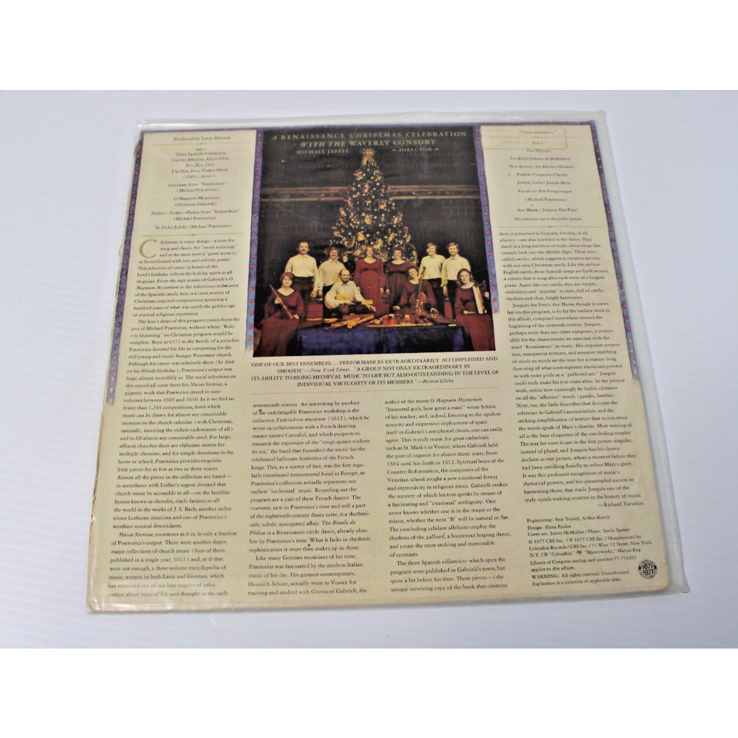 A Renaissance Christmas- Michael Jaffee, Waverly Consort, 1977 Columbia PROMO LP