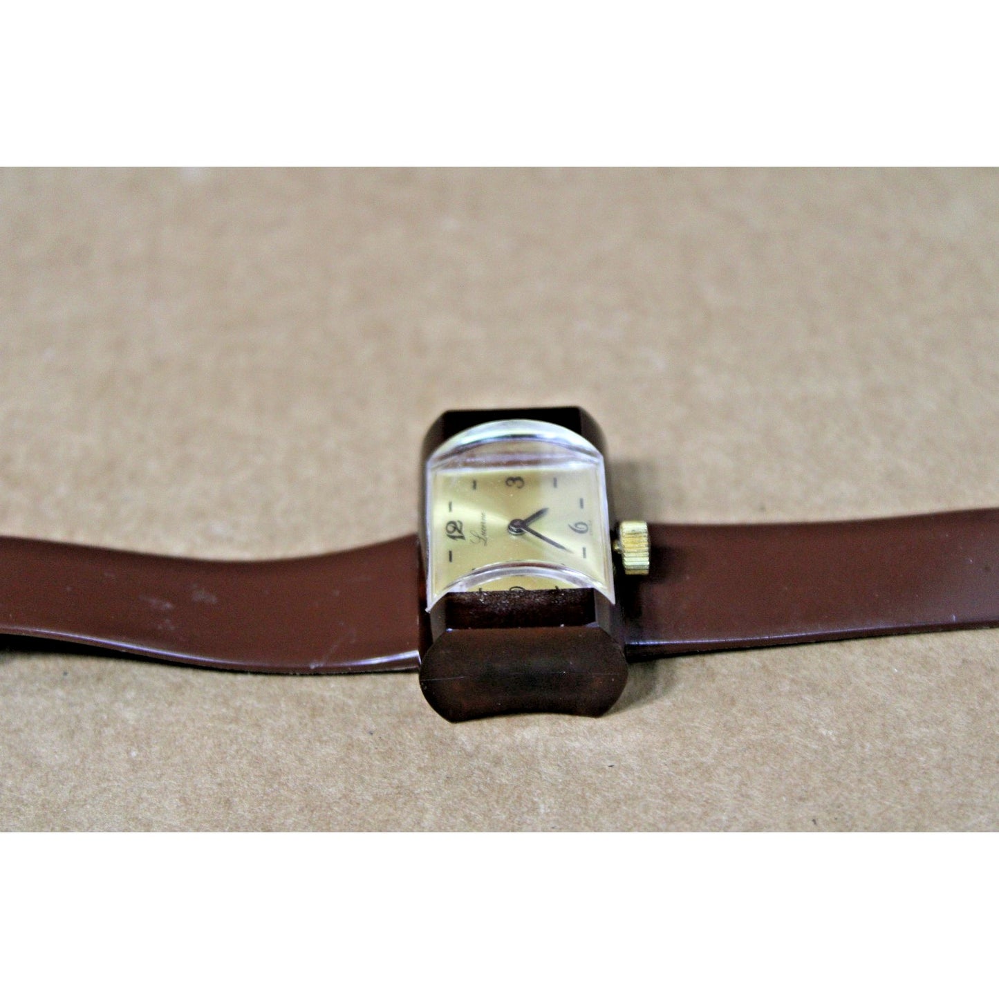 Vintage Mod 1970s Lucerne Ladies Watch, Plastic/ Acrylic, Bottom Wind, Groovy!