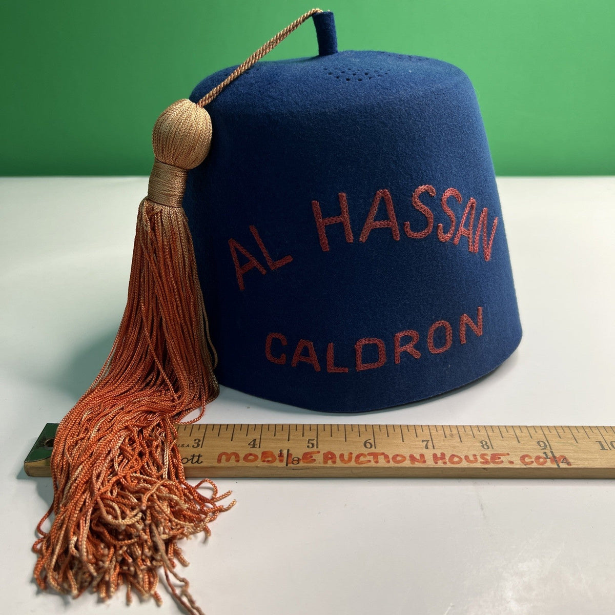 Vintage Shriners Fez Masonic Hat Al Hassan Caldron Tassel Gemsco New York